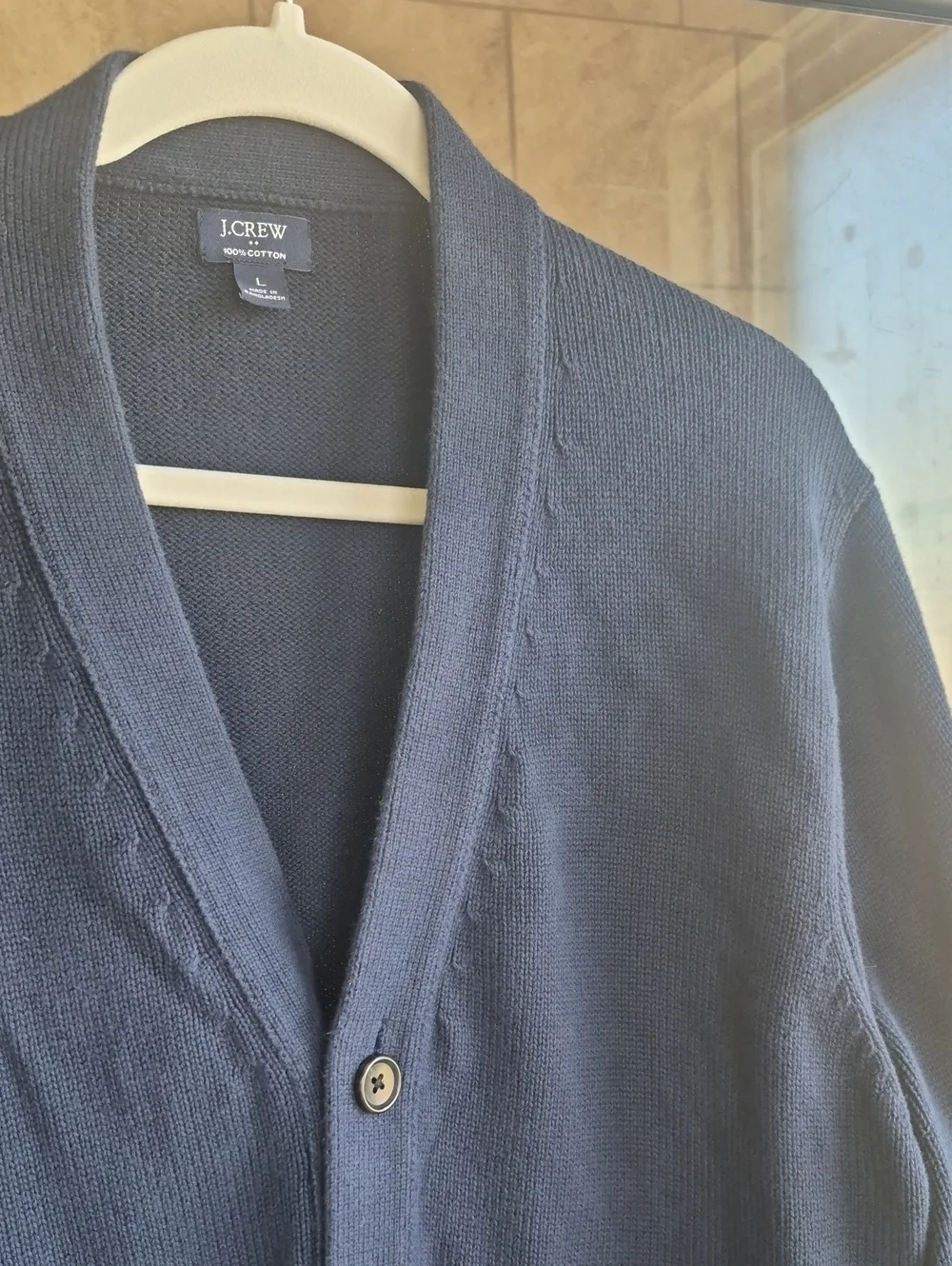 Mens J. Crew Navy Blue 100% Cardigan NWOT Large